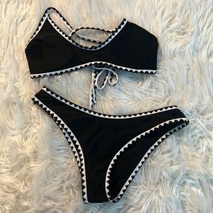 Black and White SHEIN swimsuit bikini